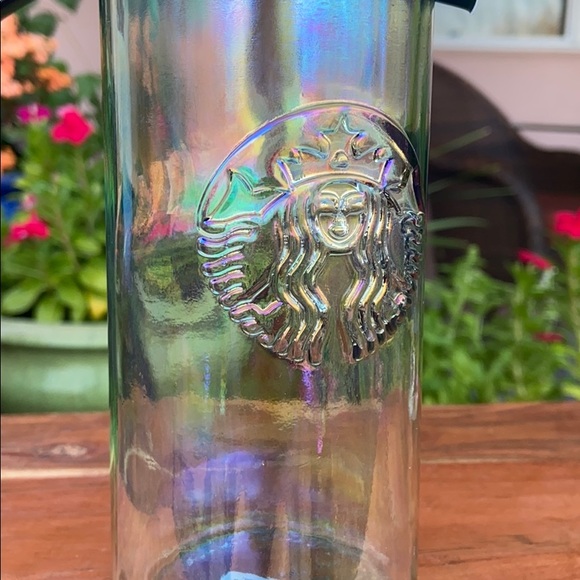 New Starbucks Recycled Glass Iridescent Water Bottle - Picture 2 of 15